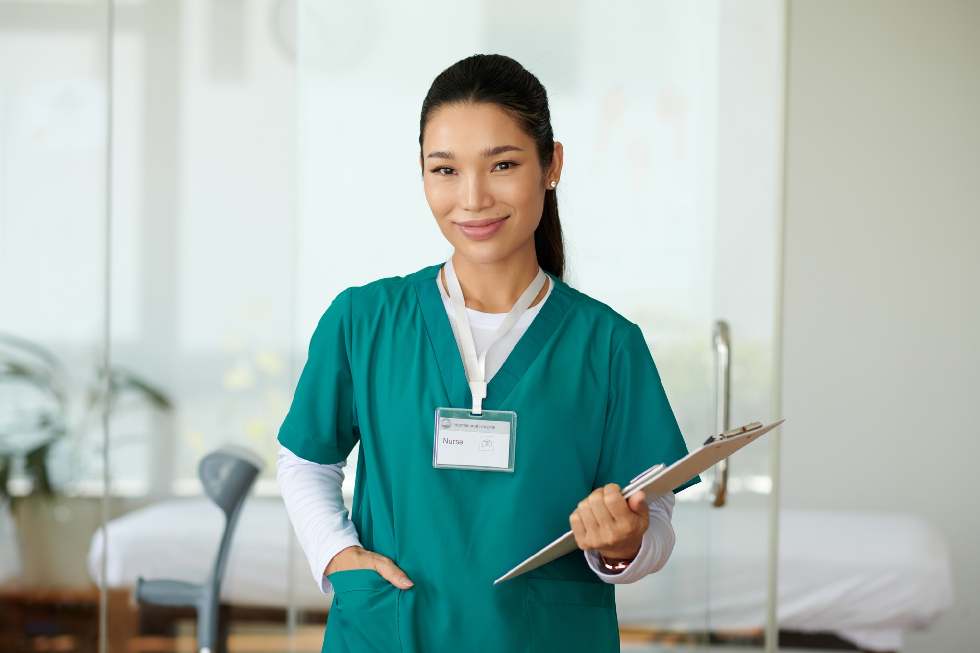 Smiling Nurse of Rehabilitation Center